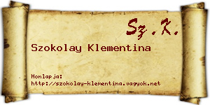 Szokolay Klementina névjegykártya
